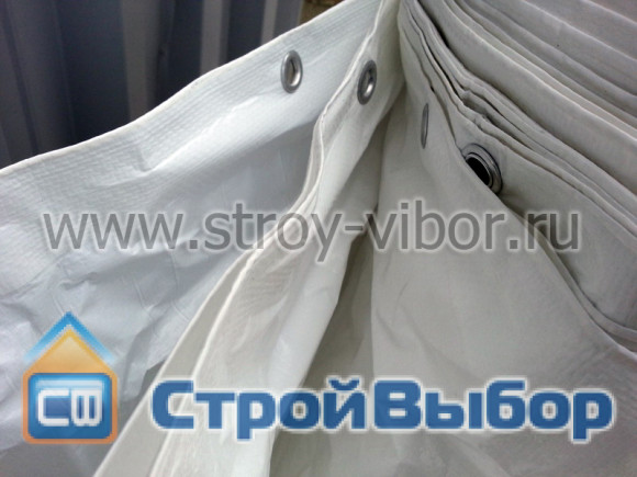 Тент фасадный для лесов 210г/м2 белый - 2,6x50м Тент фасадный для лесов 210г/м2 белый - 2,6x50м
